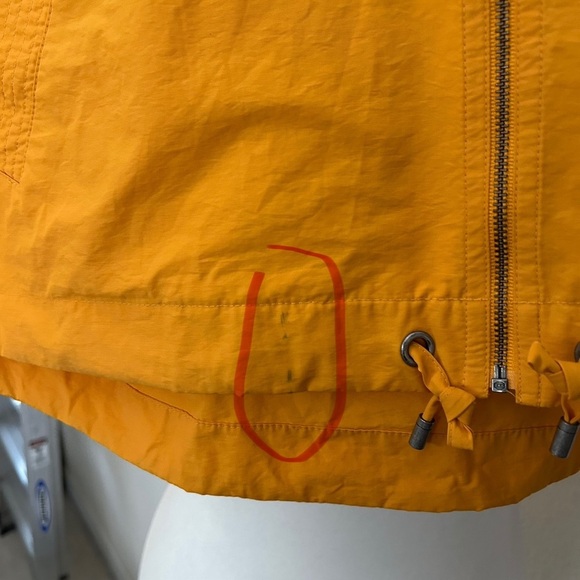 Eileen Fisher Organic Cotton Yellow Orange Hooded Zip-Up Jacket Windbreaker PL - Picture 10 of 11